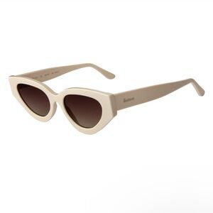 Illesteva Cream Cat-Eye Sunglasses Retro Chic